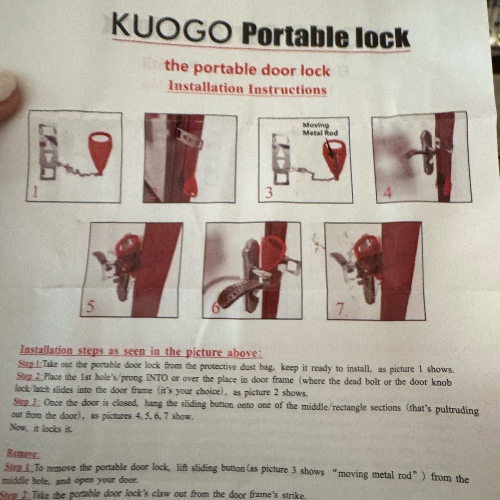 KUOGO Portable Door Lock for hotels